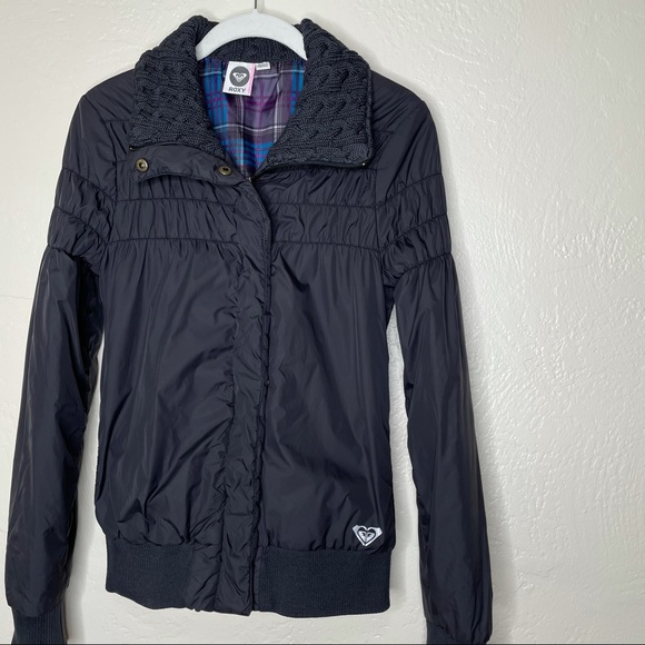 ROXY Puffer Winter Jacket w. Cable Knit Collar - M - Picture 3 of 10